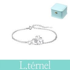 르떼르넬 LSSWB002 Sterling Silver 리얼 법정 순은 925 네잎 클로버 레이어드 여자 실버 골드 로즈골드 팔찌 은팔찌