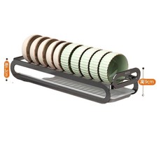 esddy 抽拉式碗碟架 櫥櫃內碗盤收納瀝水置物架, 42cm 免安裝 碗架 - 可放10個碗•固定款, 1