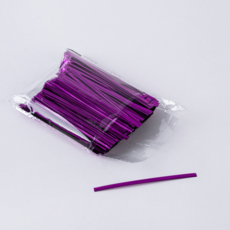 빵끈 컬러타이 베이커리 포장끈 봉지끈 전선끈 8cm 800개입 x 3, 퍼플, 3개