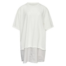 MM6메종마르지엘라 스트라이프 패널 미니 티셔츠 드레스