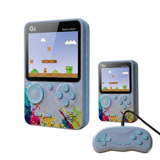 G5 掌上遊戲機 500款遊戲 支援電視連接, 【幻影灰】主機+手柄+AV電視線+充電線