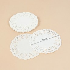 100pcs 화이트 라운드 레이스 매트 종이 케이크 Doilies DI 플레이스, as picture, B01 90mm