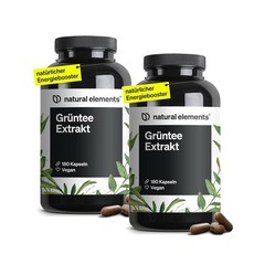 내추럴엘리먼츠 그린티 녹차 추출물 1998mg 비건 캡슐 natural elements Green Tea Extract Vegan, 2개, 180정