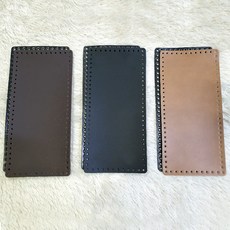 퀼트여왕 직사각형 인조가죽 손뜨개 뜨개질 가방바닥, 블랙(27x12cm), 1개