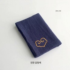 차수건 다건 린넨 다도행주 5장세트 3장 티타올, 1개, 자수 여의 네이비 블루