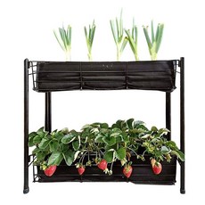 萬美工廠直營 不織布美植袋 移植袋 植栽袋 種菜袋 種樹袋 草莓袋 種薑袋 育苗袋 園藝資材 雙層不織布種菜架, 1個