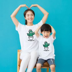 어린이집 단체티 유치원 [파워업!] 반티 가족티 커플티 아동 키즈 반팔 캐릭터 티셔츠