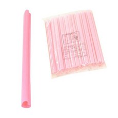 하트 핑크 스트로우 버블티용 개별포장 12 x 210 mm, 100개, 5개