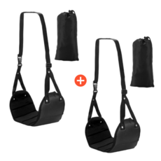 어썸트립 비행기 발받침 발해먹 기내 발걸이 1+1, 블랙, 2세트