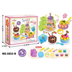 創意DIY過家家壽司彩泥冰淇淋蛋糕點心仿真美食手工玩具套裝, 1個, 蛋糕