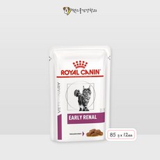 )당일발송( 로얄캐닌 캣 얼리 레날 파우치 1BOX 고양이 신장질환 처방식사료, 닭+돼지, 1.02kg, 1개