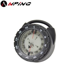 【ANPING】50米管夾式潛水指北針 強磁夜光 水肺潛水導航工具 高精度防水指北針, 1個, 管夾式潛水指北針-黑