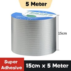 아스팔트슁글 옥상 타일 접착 방수시트 크랙방지 외벽 방수 테이프 고온 저항 알루미늄 호일 두꺼운 부틸 합성고무 테이프 벽 풀 지붕 갈라짐 관 수리 마감처리된 셀프 테이프, 15cm X 5 Meter, 7) 15cm x 5 Meter