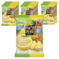 ORIHIRO 蒟蒻果凍 橘子&金鳳梨口味, 12包, 240g