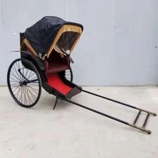 엔틱 인력거 장식품 A 호텔 일본식 개화기 라운지 소품, 블랙골드 컴팩트 2인용, 1개, 1매