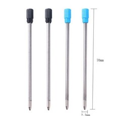 금속 볼펜 잉크 리필 10 개 검정 파란색 문구 사무실 학교 용품, 01 10pc blue