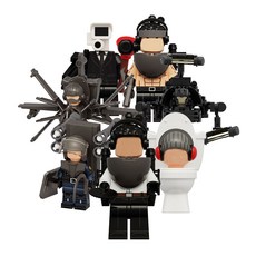 로앤제이 스키비디 토일렛 미니블록 7종세트 토일렛과 연합군의 연합2, 1개 세트(7pcs), 1개 1개 세트(7pcs), 1개