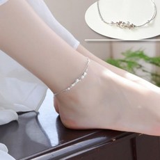 T0415 은색 별우주 두줄 발찌 스타볼 발찌 패션 생일jsj94fqp