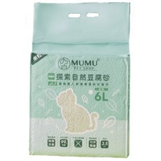 MUMU 探索自然豆腐砂 馬鞭草 活性碳 6L 米粒貓砂 除臭 可沖馬桶, 1個, 探索自然豆腐砂(馬鞭草)6L*8包