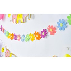 생일파티 파스텔 플라워 가랜드 200일셀프촬영 아기방꾸미기 아기방인테리어 생일상