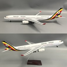 우간다항공 에어버스 A330 비행기 항공기 모형 다이캐스트 1:135, 화이트(기본형 조명없음)