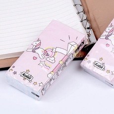 10包】印花手帕紙粉色木馬天使彩色餐巾紙可溼水面巾紙便攜小包紙, 1個, 天使木馬印花手帕紙-10包