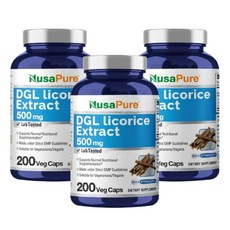 누사퓨어 DGL 감초 추출물 500mg 캡슐 200정, 3개