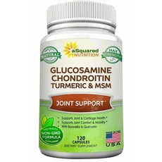 어스퀘어드 글루코사민 콘드로이친 터메릭 MSM 캡슐 aSquared Nutrition Glucosamine Joint Support, 1개, 120정
