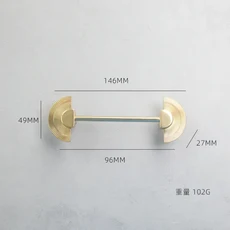 소품캐비닛 도어 핸들 순수 구리 간단한 북유럽 서랍 단일 구멍 새로운 중국어 라이트 럭셔리 황동 옷장, 05 96MM.