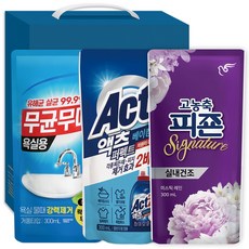 피죤 세제 선물세트 답례품 27호 (세탁세제 + 다목적세제 + 섬유유연제), 1개