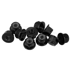 미끄럼 방지 고무 링이 있는 자동 잠금 너트 M3 알루미늄 플랜지 나일론 인서트 RC 휠용 멀티 컬러 4 개 10, 17 Black 10pcs