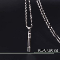 鈦鋼項鏈 - 嘻哈口哨滑板車造型男女通用毛衣鏈, 長口哨【70cm 方珠鏈】, 1個