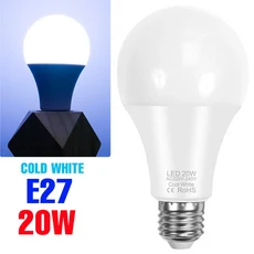 20W LED 전구 E27/E26 천장등 E14 샹들리에 AC220V 가정용 침실 에너지 절약 부드러운 조명 차가운/따뜻한, 02 E27 20W Cold White