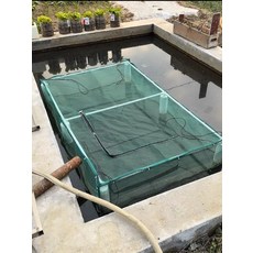 통발 부력 물고기 어망 저장망 어류 가두리 양식 양식장, 커버 있음 1.4 이중층 1x1m 화이트 폼