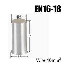 쿠쿠스토어 EN 구리 전선 비절연 베어 슬리브 관형 크림프 커넥터 튜브 코드 페룰 케이블 러그 압착 단자, 01 Copper, 10 50Pieces EN1-18