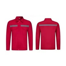 工作服套裝 長袖耐磨工廠車間勞保服, 1個, 紅色上衣,1853XL, 紅色, 上衣