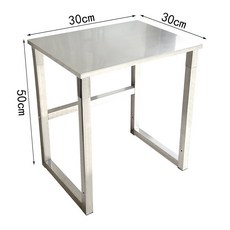 加厚不鏽鋼雙層置物架 工作檯 桌子底座 水族箱重型貨架 承重台 60x45x70cm, 單層 長30寬30高50厘米[加厚]