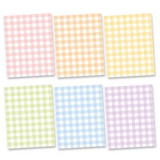 [꼬모멜로소] 체크 떡메모지 6종 세트 메모지 메모 패드, 1세트, 혼합색상