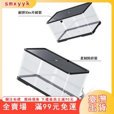 臺灣出貨 魚缸水族箱塑料透明帶蓋金魚缸客廳陽臺傢用造景中小型生態桌麵缸, 【超清4K-深空黑】特大號,【豪華套餐】蓋子+水草燈+增氧+造景, 1個