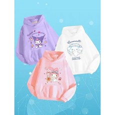 兒童外套 秋冬上新女孩新款厚款衛衣圓領中大童卡通百搭2023秋冬帶帽套頭兒童上衣