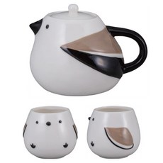 sun art 長尾山雀茶具組, 混合色, 茶壺1入+茶杯2入, 1個