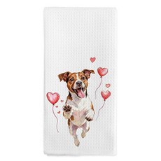 Nvucamd 재미있는 발렌타인 블랙 래브라도 리트리버 선물 주방 타월 블랙 실험실 개 애호가 선물 핸드 타월 욕실용 발렌타인 래브라도 리트리버 접시 티 타월 주방 장식용, 잭 러셀 테리어