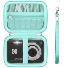 Supmay 코닥 PIXPRO FZ55 FZ45 디지털 카메라와 호환되는 카메라 케이스 블로깅 보관 홀더 여행 가방 메시 포켓 포함 배터리 USB 케이블 SD 카드, 초록색