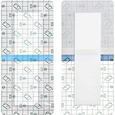 무릎 교체 후 고 수술 14개 방수 샤워 보호대 붕대 4\"x8\" 수술용 절개 접착제 더 큰 커버 아일랜드 드레싱 테두리 거즈, 4x8 Inch (Pack of 14), Waterproof