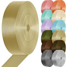 YOGAVRS 나일론 웨빙 1인치 1 5인치 헤비 듀티 나일론 스트랩 플랫 클라이밍 웨빙 실내 아웃도어 장비 제작 DIY 수리 벨트 캠핑 하이킹 스포츠, Beige Green, 1 inch x 3.3 yards, 1개