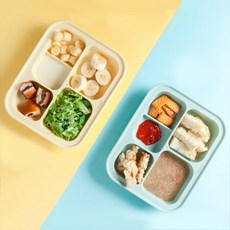 아이별프렌즈 실리콘 흡착식판 유아 아기식판 이유식용기 자기주도식판 뚜껑제외, 민트, 1개