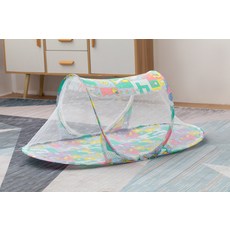 0-2歲免安裝兒童摺疊蚊帳跨境卡通船型baby mosquito net現貨批發, 綠色斜紋