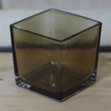 [아로마케이] 캔들 사각용기 소이캔들 유리용기, 브라운사각300ml, 1개