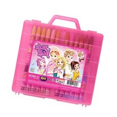 크레파스 48색 분홍 캐릭터랜덤 1개입 색칠놀이 크레용 미술재료