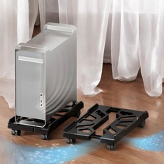 유너블 발열방지 이동편의 컴퓨터 본체받침대, 1개, 블랙